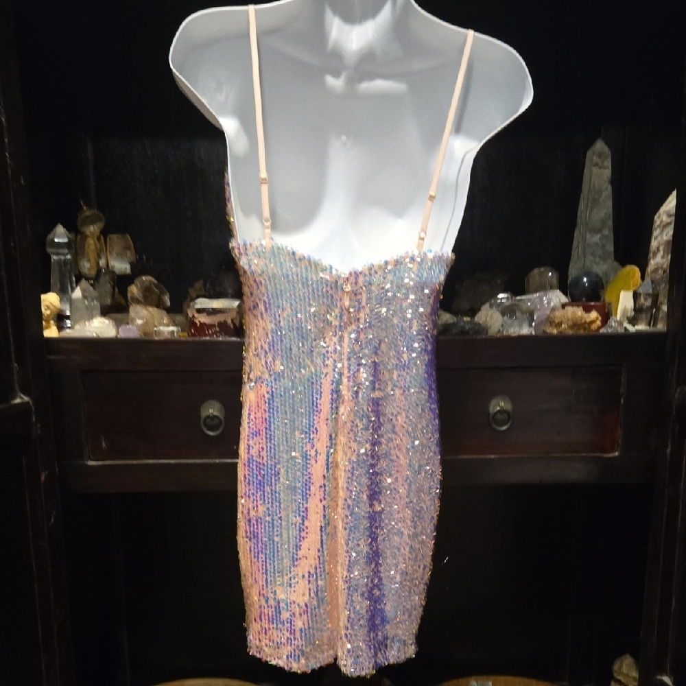 NWT Fashion Nova Iridescent Sequin Dress - Picture 4 of 7